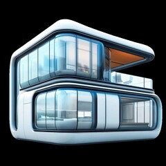 Poster - Modern Futuristic Home with Sleek Glass Design and Open Balcony
