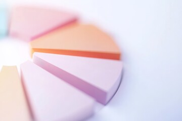 Aufkleber - A visually engaging abstract representation of a pie chart with pastel colored segments in shades of peach, pink, and orange, showcasing a modern data visualization style.