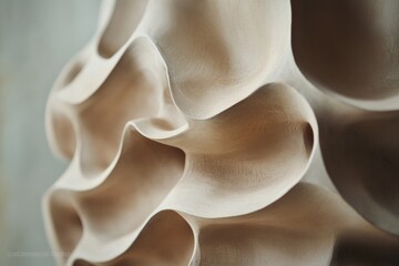 Aufkleber - This image shows a close-up view of sculpted waves in a plaster art piece, exhibiting intricate elegance with a modern abstract artistic style in organic form.