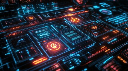 Poster - Showcasing innovative digital security a futuristic look at fintech solutions at tech conference