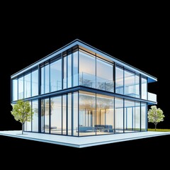 Poster - Modern Glass Building with Clean Lines and Contemporary Design