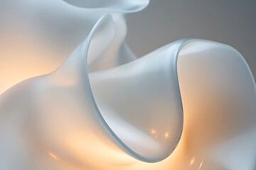 Aufkleber - Translucent wave-like shapes are gracefully captured with soft lighting, creating an enchanting and calming visual aesthetic perfect for modern decor and design.