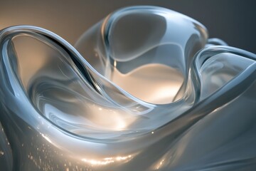 Aufkleber - An image of elegant curving glass structures softly lit, evoking a sense of fluidity and modern contemporary artistry with gentle curves and reflections.