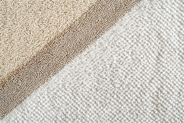 Poster - Bathroom towels surface or texture for design. Natural and organic background in neutral beige colors.