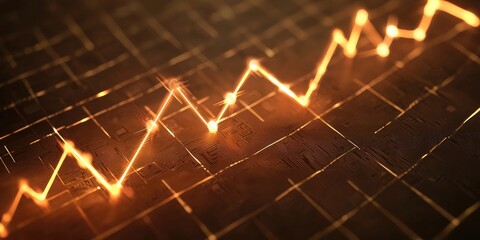 Poster - A digital analysis graph depicting the future of digital transformation with upward trends, smart solutions, and virtual networks.