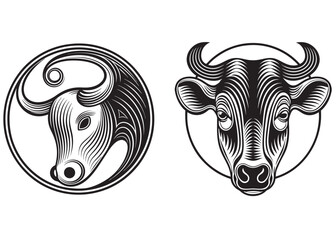 Wall Mural - cow head logo silhouette vector, cow head logo design vector, logotype cow head silhouette, cow head