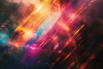 Poster - Abstract colorful streaks and nebula.