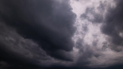 Wall Mural - time lapse, dark sky with stormy clouds. dramatic sky rain,dark clouds before a thunder-storm.
