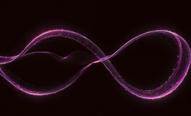 Poster - Purple line with a black background. The line is curved and has a lot of dots