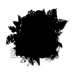 Wall Mural - Artistic black summer, autumn mask. Basis element on white background universal