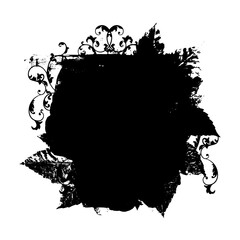 Wall Mural - Artistic black summer, autumn mask. Basis element on white background