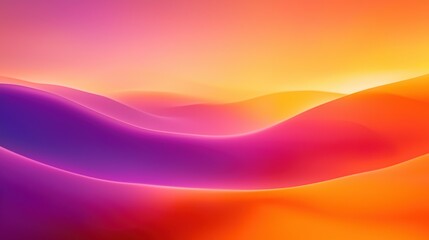 Aufkleber - Abstract sunset gradient background with smooth transitions of orange pink, purple hues. Colorful waves, smooth transitions create dynamic abstract landscape. Perfect background for website design