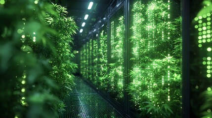 Poster - Futuristic Smart Agriculture Farm with Cloud Based Data Networks Monitoring Lush Illuminated Crops