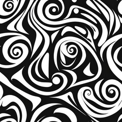 Stunning Black and White Swirl Pattern Design