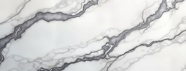 Aufkleber - Abstract white marble texture. Detailed veins of grey create a natural pattern. Ideal for home decor. High-resolution image suitable for backgrounds. Wintery feel. Suggests a snowy landscape.
