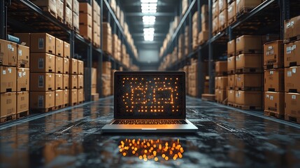 Poster - Futuristic Virtual Warehouse with Autonomous Logistics and Predictive Analytics