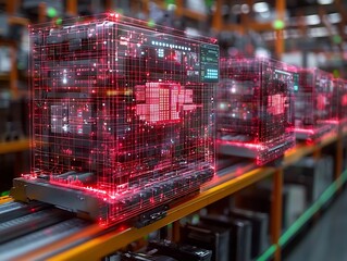 Poster - Futuristic Digital Twin Technology Visualizing Entire Supply Chain on Holographic Interface