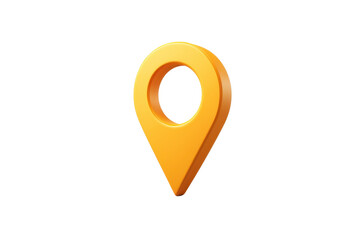 Poster - A vibrant orange location pin, commonly associated with mapping and navigation, displayed in a sleek, 3D design.