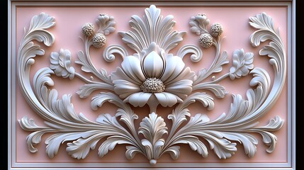 Wall Mural - Floral relief art