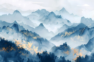 Wall Mural - sunrise in the mountains