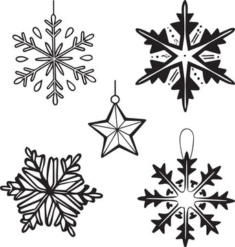 Set of white and gold realistic Christmas decorations,Holidays cards with Christmas motif, snowflakes, gold ornament snow s and green background,Snowflakes