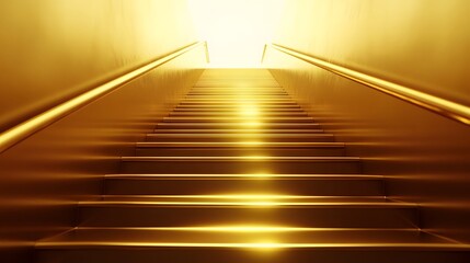 Ascend the Golden Stairway to Success, illuminated by ambition's radiant glow.  Embrace the journey!