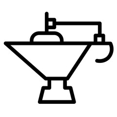 Poster - Antique Islam Lamp Line Icon