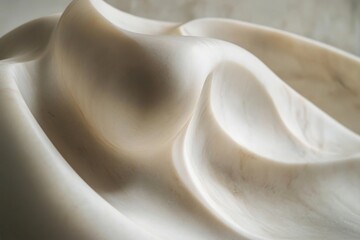 Aufkleber - A close-up view of smooth, flowing marble curves creating an elegant and abstract sculptural form, highlighting natural stone textures and graceful contours.