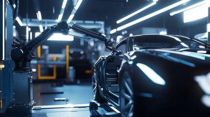 Poster - Futuristic Concept of Automated Car Maintenance with Robotic Arm