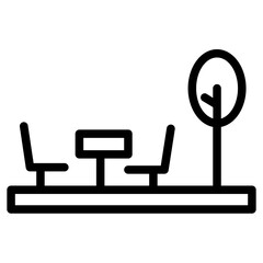 Poster - Bench Park Tree Line Icon