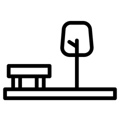 Poster - Bench Park Tree Line Icon
