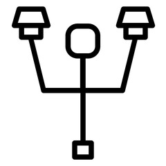 Poster - City Element Lamp Line Icon