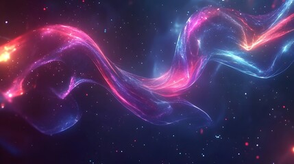 Leinwandbilder - Abstract motion design with luminous colorful lines AI generated illustration