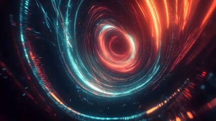 Poster - Abstract motion design with luminous colorful lines AI generated illustration