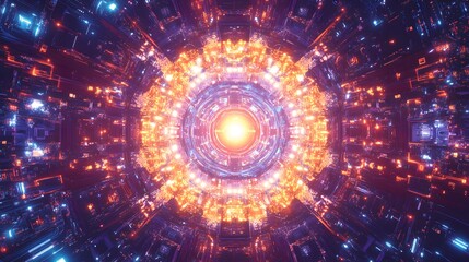 Leinwandbilder - Advanced artificial intelligence processor surrounde AI generated illustration