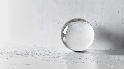 Leinwandbilder - Clarity transparent glass sphere resting on a textur AI generated illustration