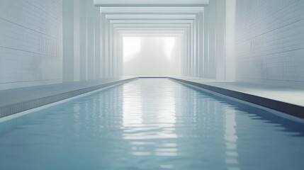 Poster - Clean and empty swimming lane with ripple free water AI generated illustration