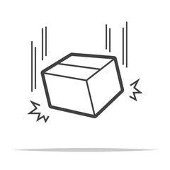 Wall Mural - falling box outline icon transparent vector isolated
