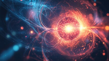 Poster - A conceptual visualization of quantum gates, glowing with radiant energy fields and symbolizing complex transformations in a futuristic scene