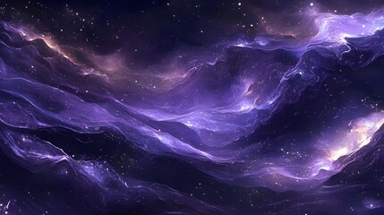 Poster - Cosmic inspired abstract scene with smooth flowing p AI generated illustration