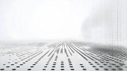 Poster - Data abstract binary code pattern floating in front dbbb AI generated illustration