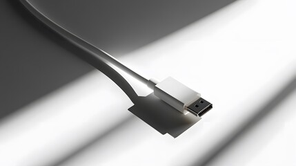 Poster - Digital connection single usb cable forming a loop s AI generated illustration