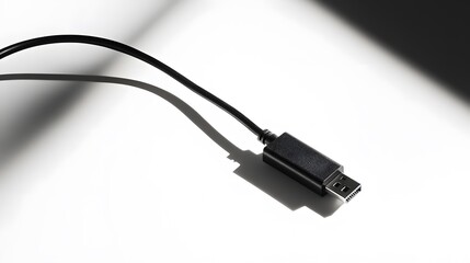 Poster - Digital connection single usb cable forming a loop s AI generated illustration
