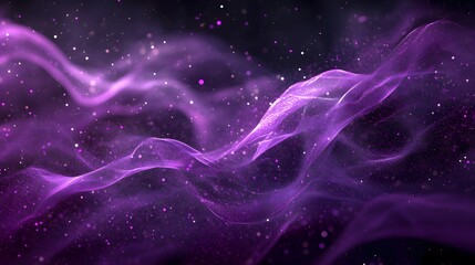 Poster - Dynamic abstract design with shimmering violet waves AI generated illustration
