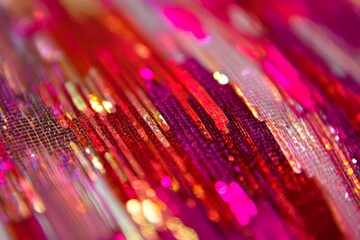 Aufkleber - A close-up of a vivid abstract pattern featuring vibrant magenta and gold colors streaking across the composition, stimulating creativity and energy.