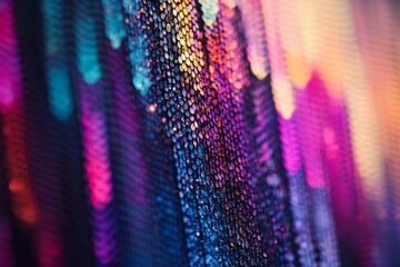 Aufkleber - A colorful abstract sequin pattern features gradient hues of blue, pink, and purple, creating a dazzling, mesmerizing visual experience meant to inspire imagination.