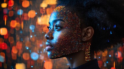 Aufkleber - An IT professional using cloud-based AI platforms to streamline business processes Stock Photo with side copy space