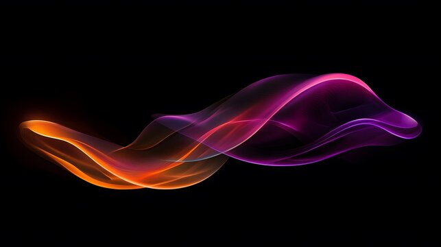 Abstract futuristic design with glowing orange purpl AI generated illustration