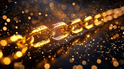 Aufkleber - A futuristic interface displaying blockchain security measures for business transactions Stock Photo with side copy space