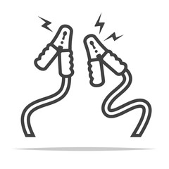 Wall Mural - jumper cables outline icon transparent vector isolated